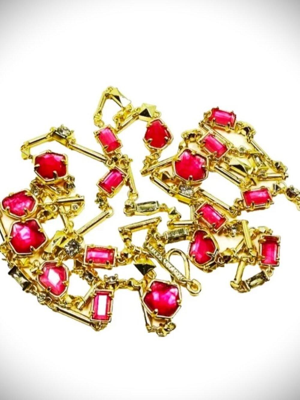 KENDRA SCOTT Yazmin Yellow Gold Plated Berry Mix Crystals Long Necklace